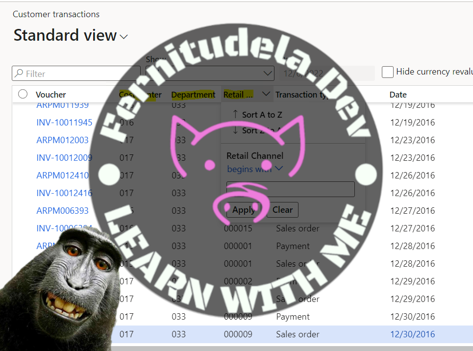 Show D365FO dimensions in a form grid control using a view ...