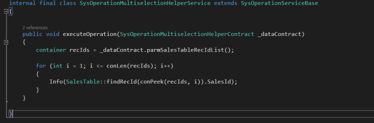 Deep dive into X++ SysOperation: Sending form multi-selected records in ...