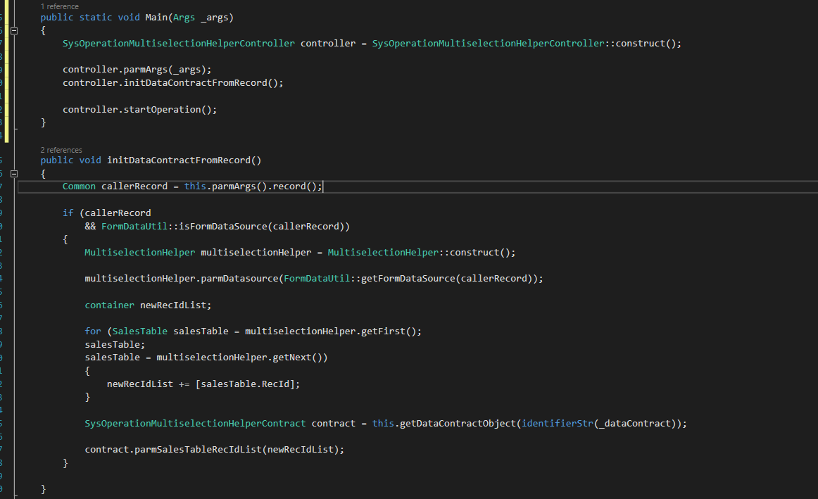 Deep dive into X++ SysOperation: Sending form multi-selected records in ...