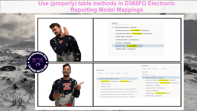 D365FO Electronic Reporting (GER): Properly use table&nbsp;methods