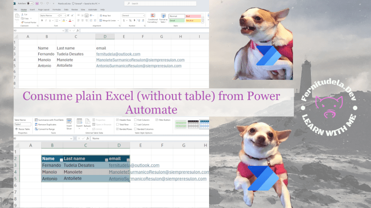 Consume / Read plain Excel (without table) from Power Automate